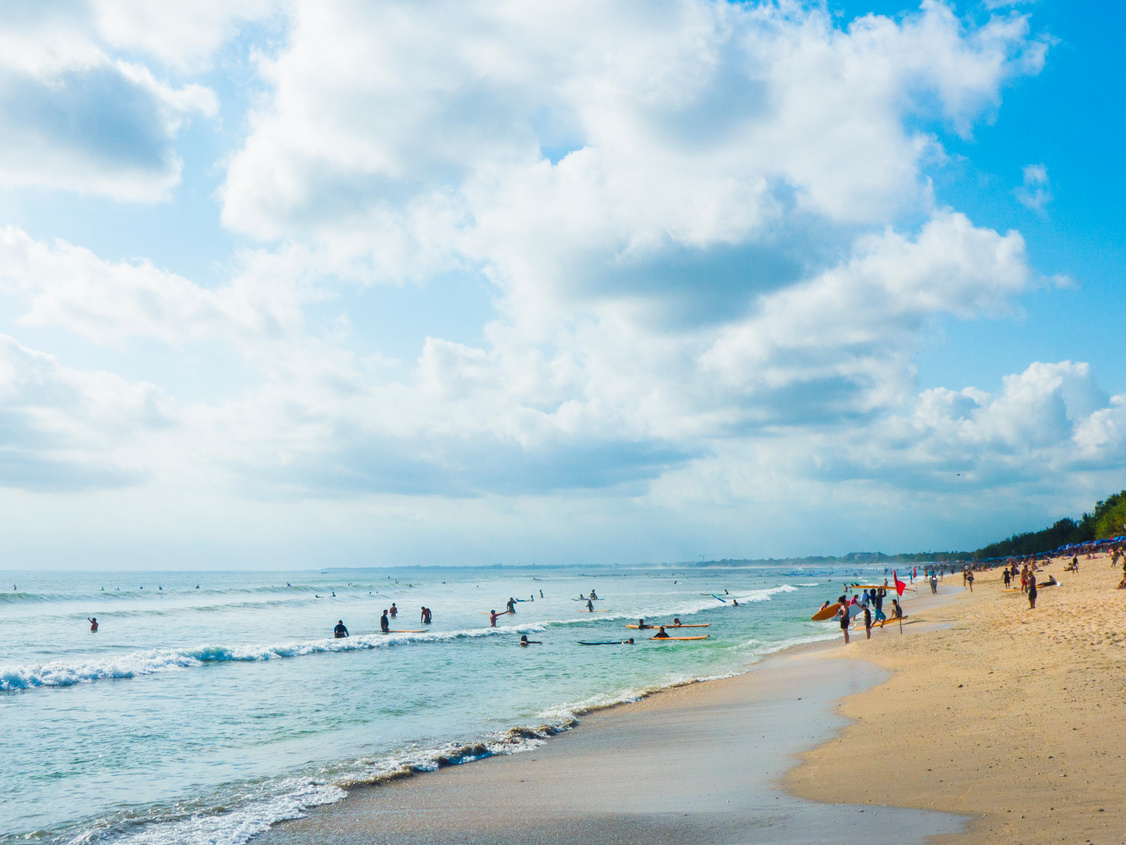 seminyak, paradise beach in Bali, indonesia