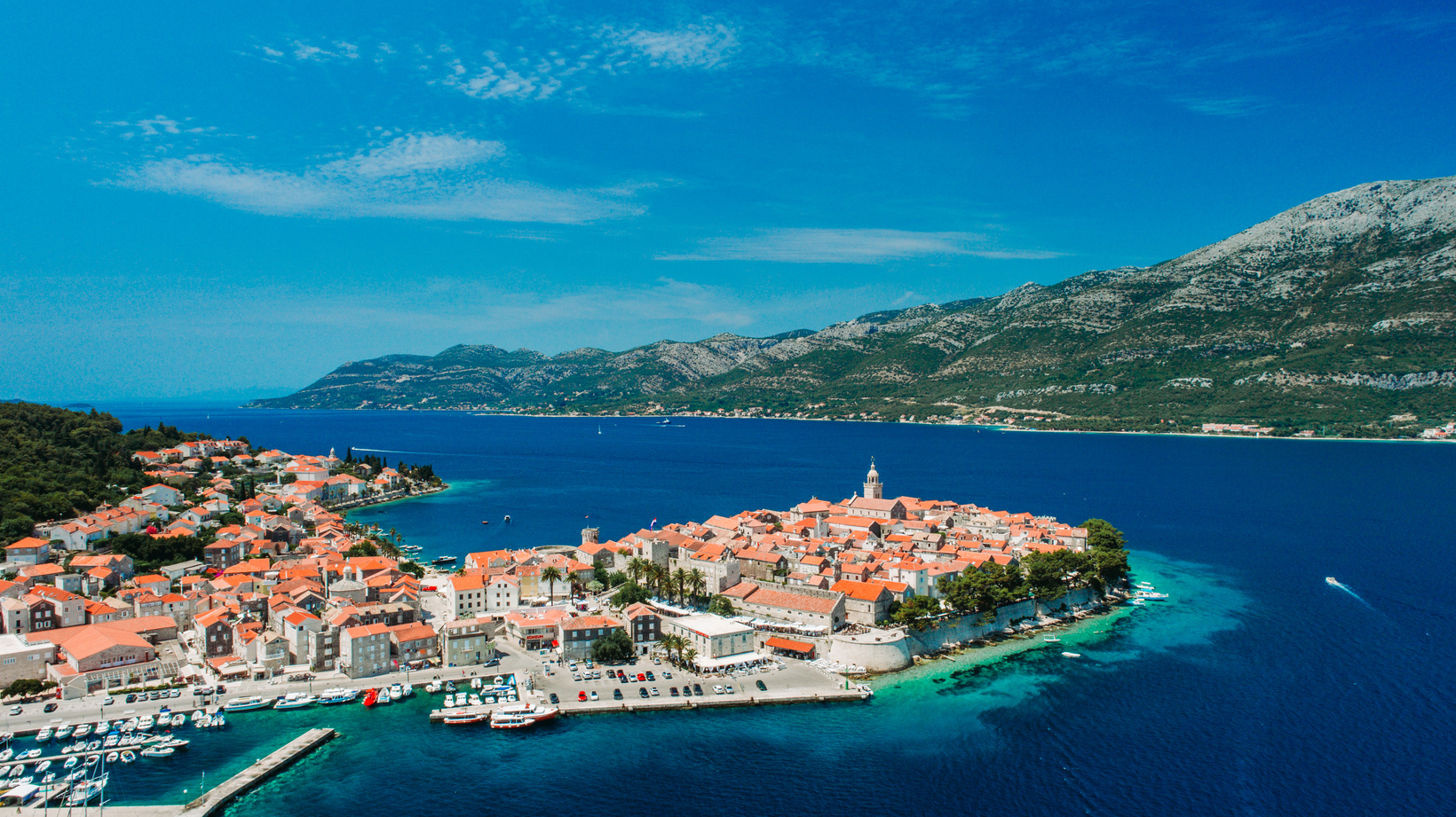 View of Korcula town on Korcula island