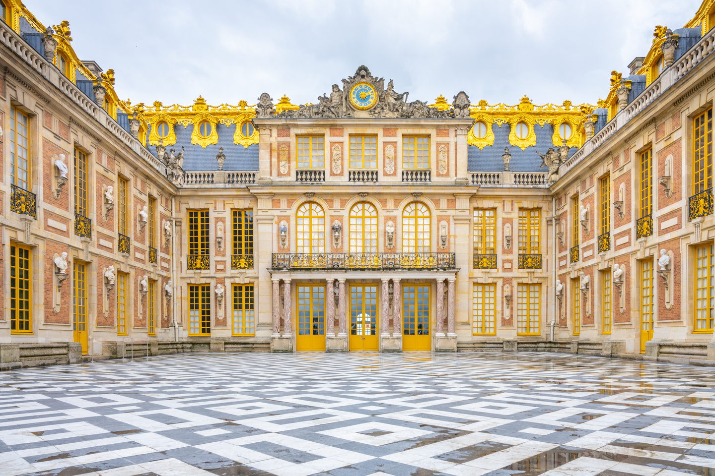 Paved Courtyard of Chateau Versailles