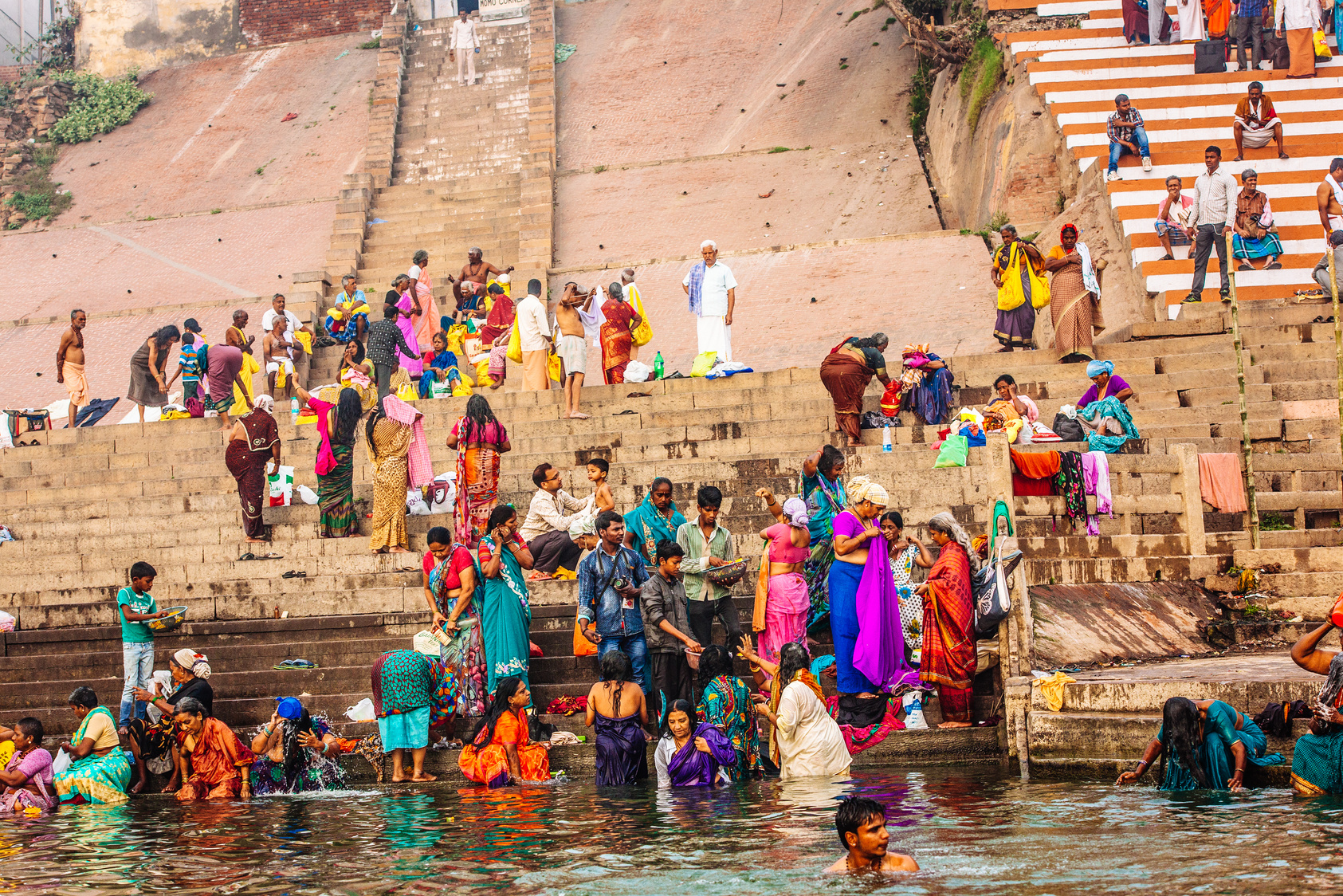 Ganges river bathers