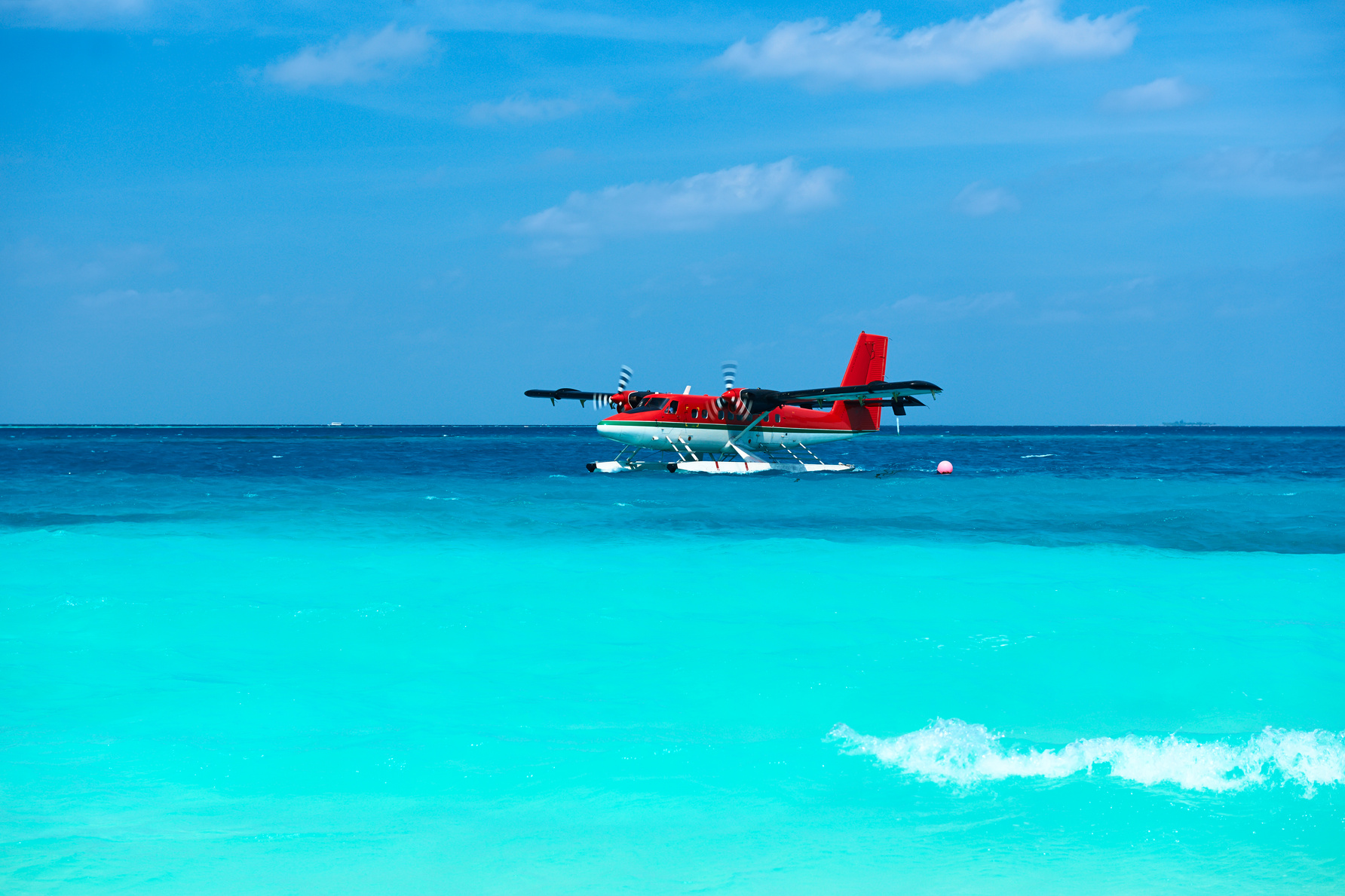 Twin otter seaplane at Maldives