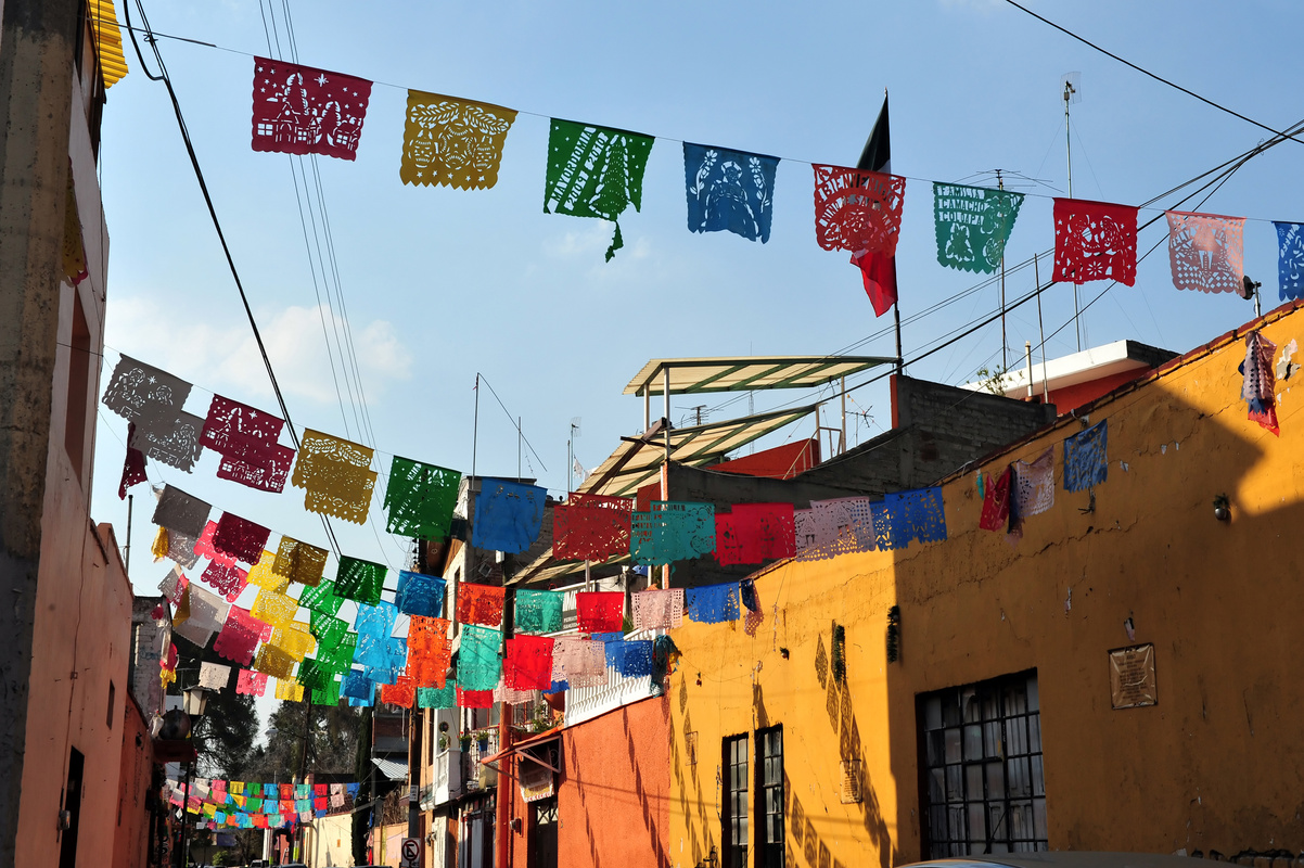 Traditional Mexican houses in Mexico City Mexico