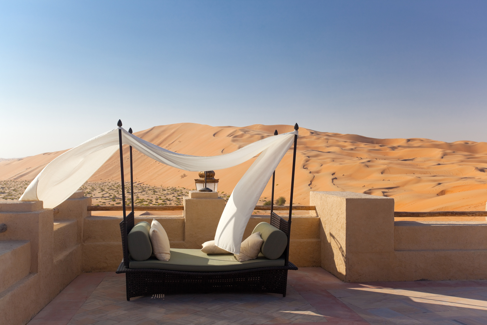 luxury bed in the desert