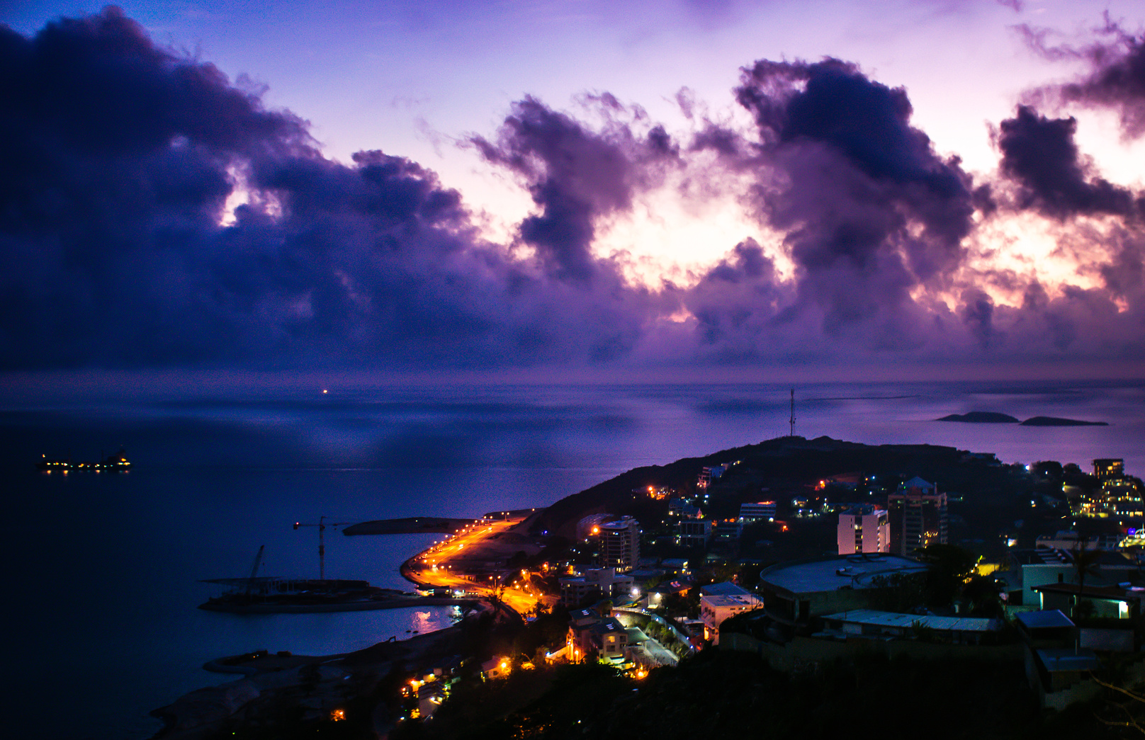 Night view of Port Moresby, Papua New Guinea