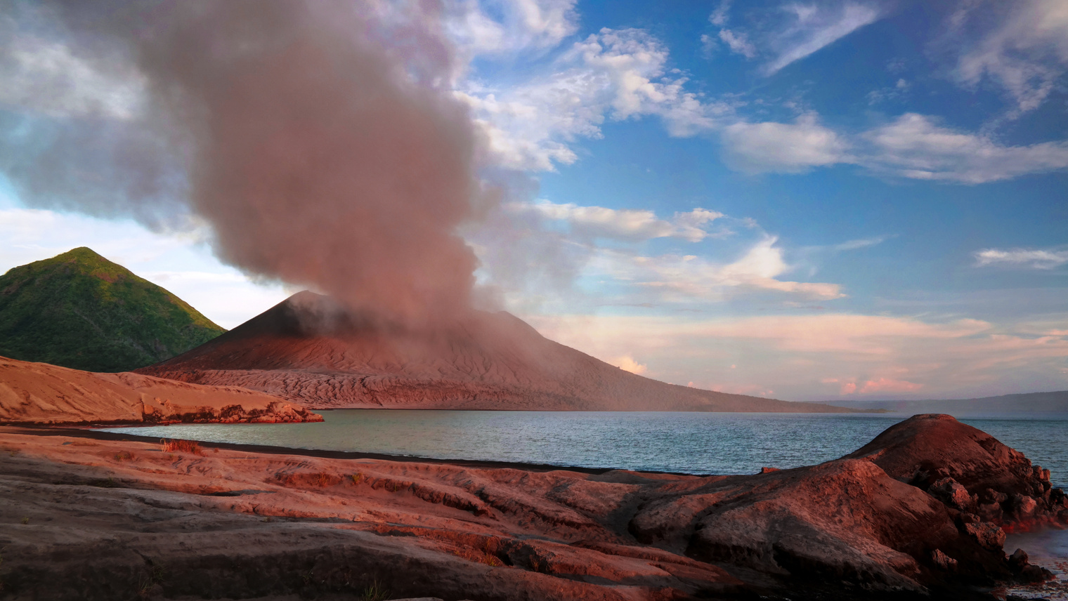 Eruption of Tavurvur volcano, Rabaul, New Britain island, Papua New Guinea