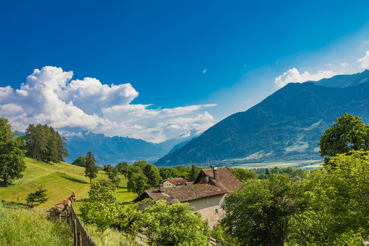 Heididorf of Maienfeld in Switzerland